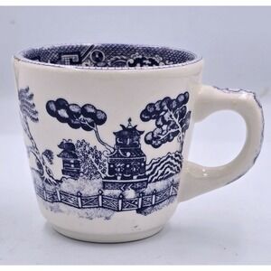 Vintage Blue Willow Buffalo China Oriental Design‎ Restaurant Ware Mug Ceramic
